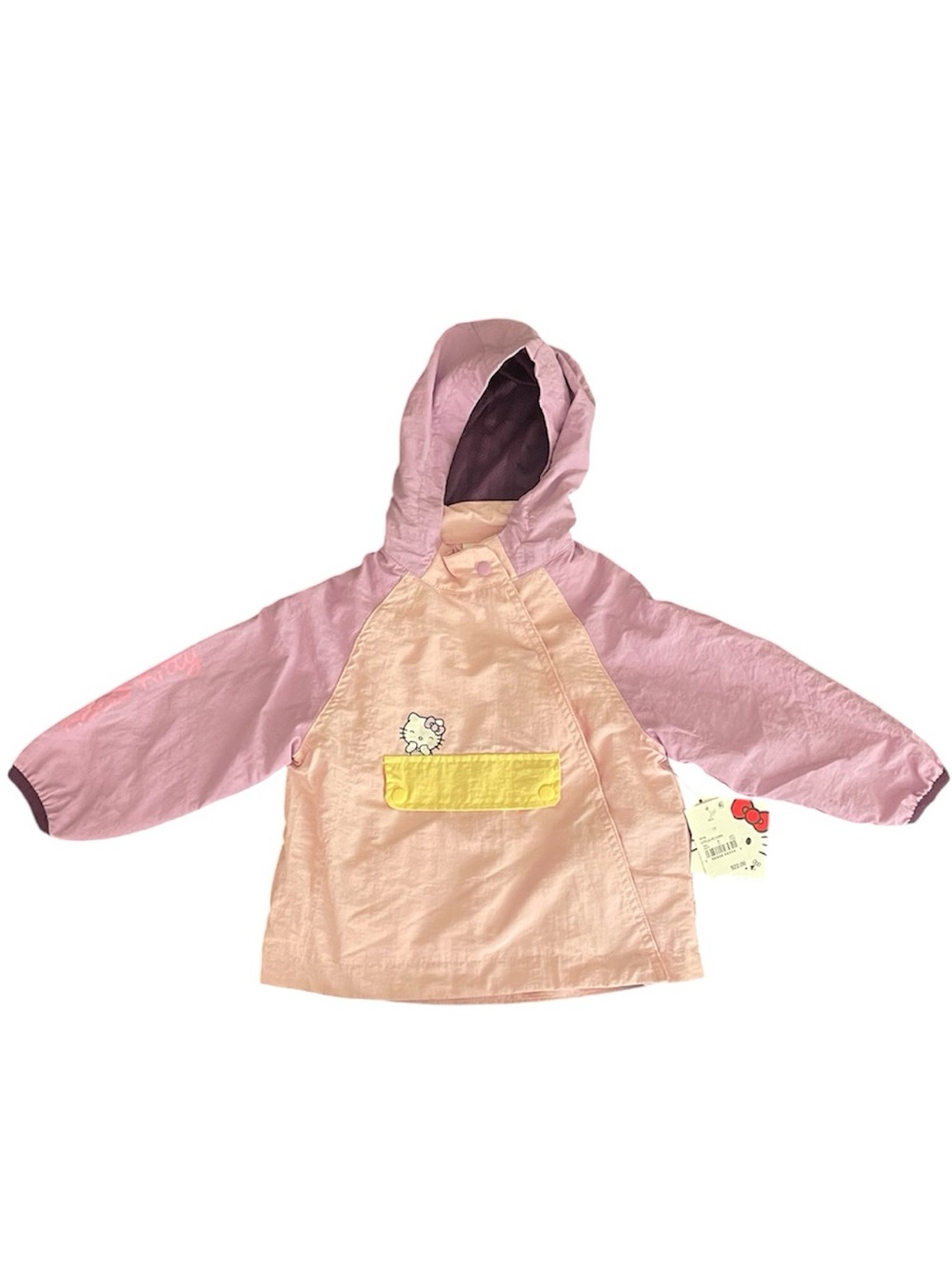 Hello Kitty Girls 2T Hooded Colorblock Windbreaker Jacket Pink NWT